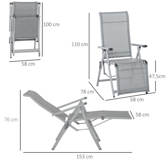 Lettino da giardino pieghevole