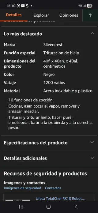 Robot Cocina Monsieur Cuisine Edition Plus