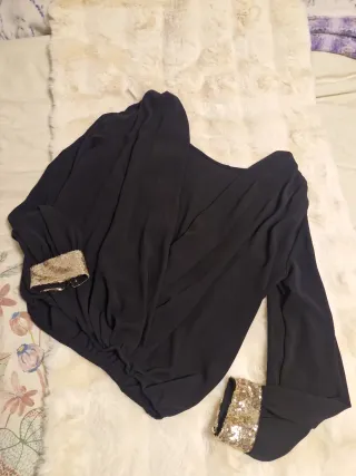 Camisa fiesta lentejuelas doradas