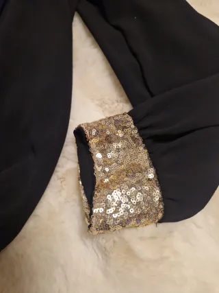 Camisa fiesta lentejuelas doradas