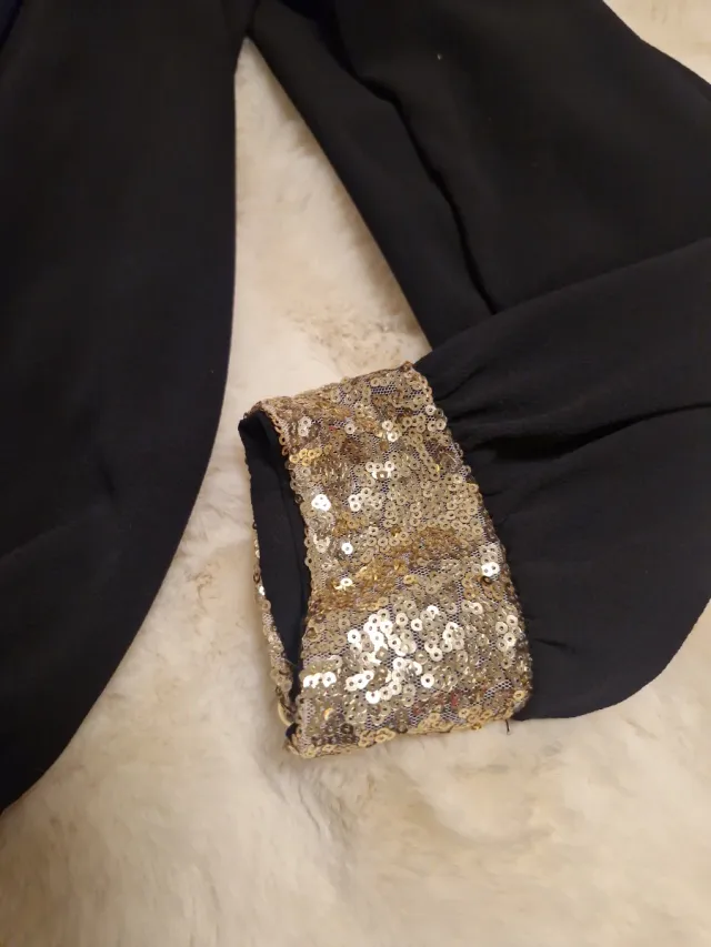 Camisa fiesta lentejuelas doradas