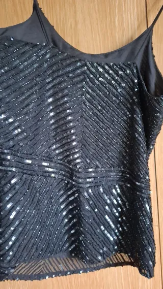 Top Negro Lentejuelas