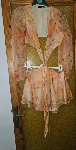 Conjunto naranja floral S