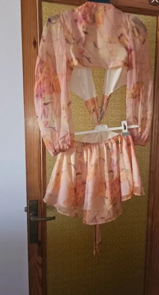 Conjunto naranja floral S