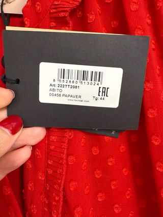 Vestido Twinset Rojo Talla 42 Nuevo