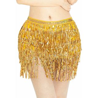 Falda danza lentejuelas plateada talla única