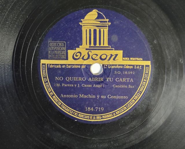 Disco de Pizarra de Antonio Machin. Años 40's