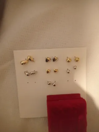 Pendientes niña nuevos oro y plata