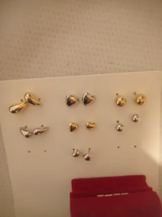 Pendientes niña nuevos oro y plata