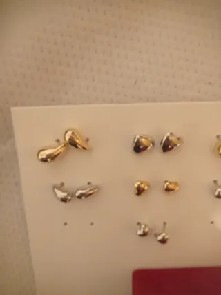 Pendientes niña nuevos oro y plata