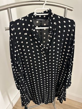 Vestido Zara lunares negro y blanco