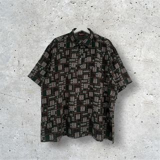 Camisa Vintage Manga Corta Estampada Y2K