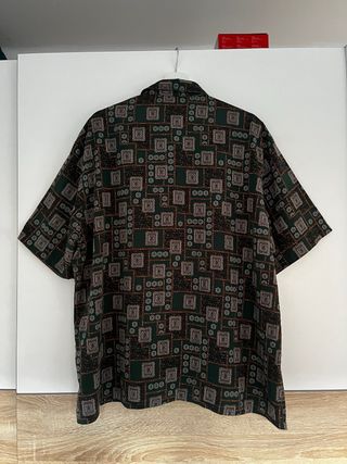 Camisa Vintage Manga Corta Estampada Y2K