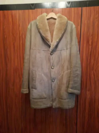 Chaquetón vintage beige y marrón