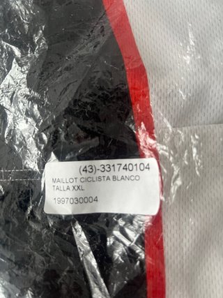 Maillot Ciclismo Wurth Blanco Talla XXL NUEVO