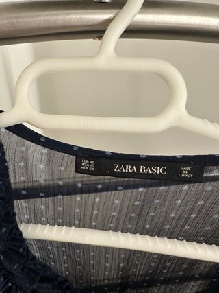 Vestido azul corto lunares Zara