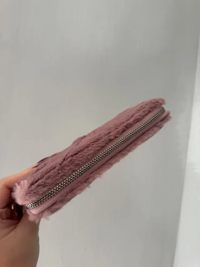 PORTAFOGLIO ECOPELLICCIA ROSA