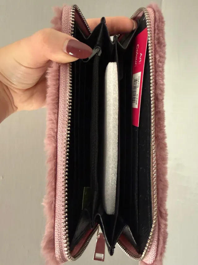 PORTAFOGLIO ECOPELLICCIA ROSA