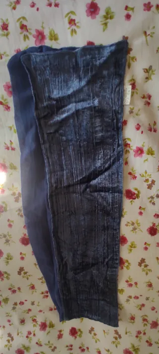 Bufanda, pañuelo de terciopelo azul y morado