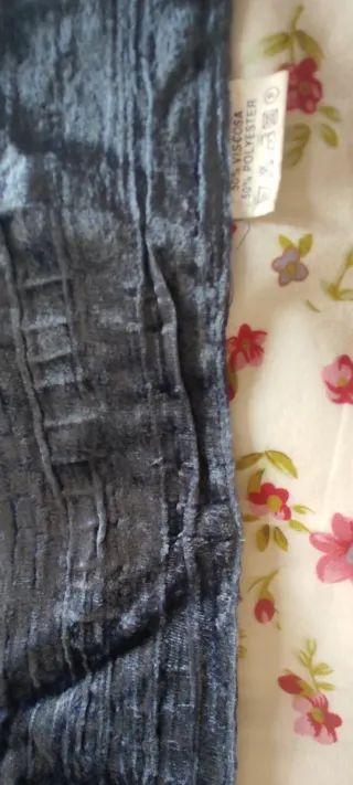 Bufanda, pañuelo de terciopelo azul y morado