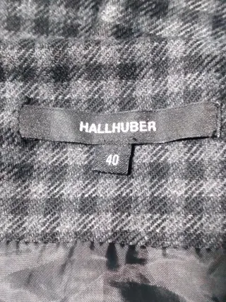 Falda Hallhuber cuadros gris y negro