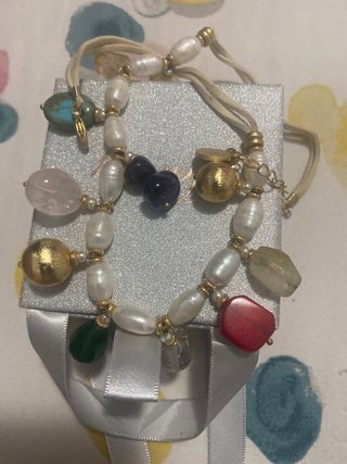 Collar perlas y piedras naturales no envio
