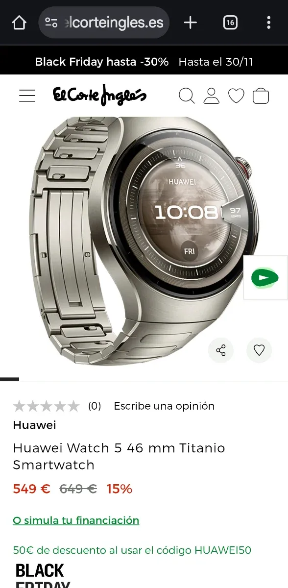 Huawei Watch 5 46mm Titanio RTS-AL00