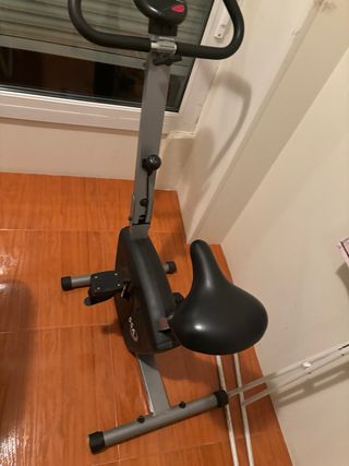 Bicicleta Estática Gris y Negra