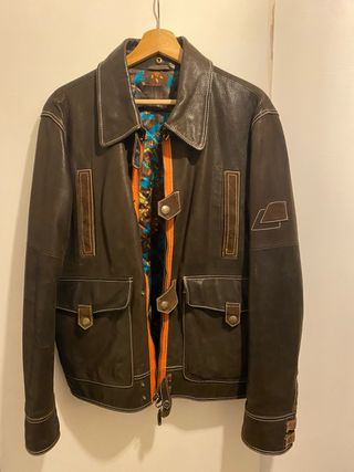 Cazadora de cuero Caramelo hombre