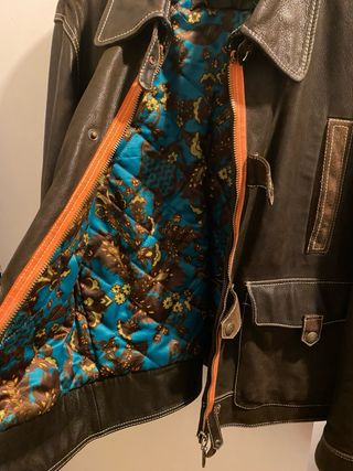 Cazadora de cuero Caramelo hombre