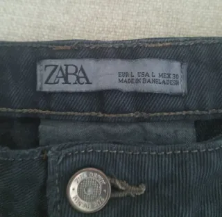 Falda vaquera Zara negra desgastada Talla L