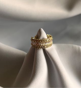 Anillo joya en oro Laminado 18k con circonitas