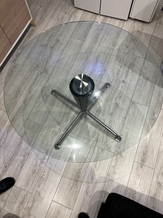 Tavolo da Design Rotondo in Cristallo