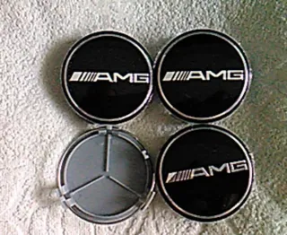 Tapabujes AMG negro 75mm centro rueda llanta logo
