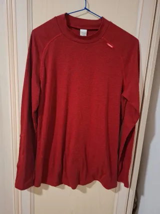 Lote de 2 camisetas polar Quechua azul y burdeos.