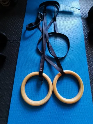 Anillas Gimnasia Madera Crossfit Calistenia Cintas