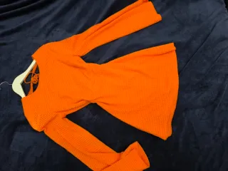 Vestido Naranja Manga Larga