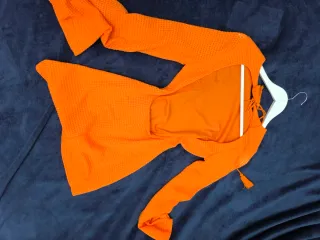 Vestido Naranja Manga Larga