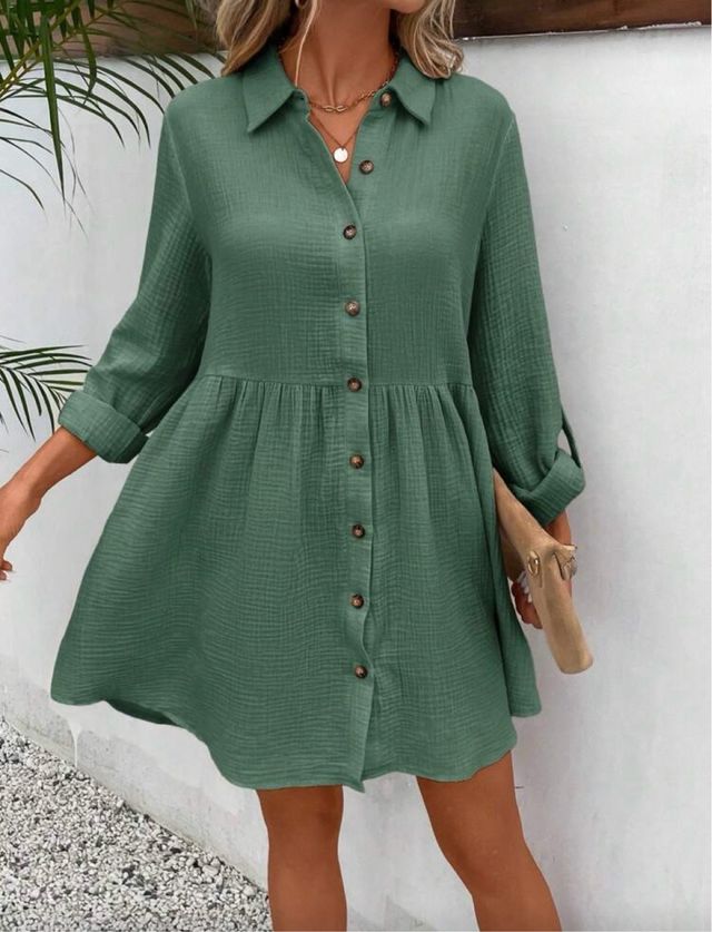 Vestido camisero verde