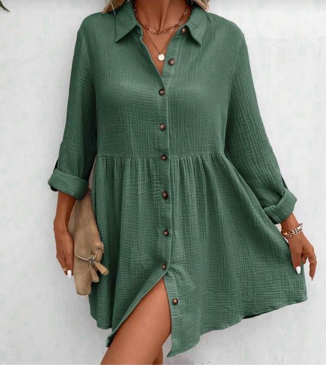 Vestido camisero verde