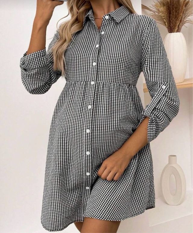 Vestido Vichy Blanco y Negro