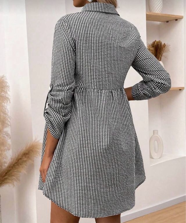 Vestido Vichy Blanco y Negro