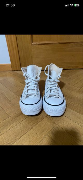 Converse Blancas Plataforma Casi Nuevas