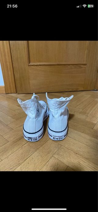Converse Blancas Plataforma Casi Nuevas