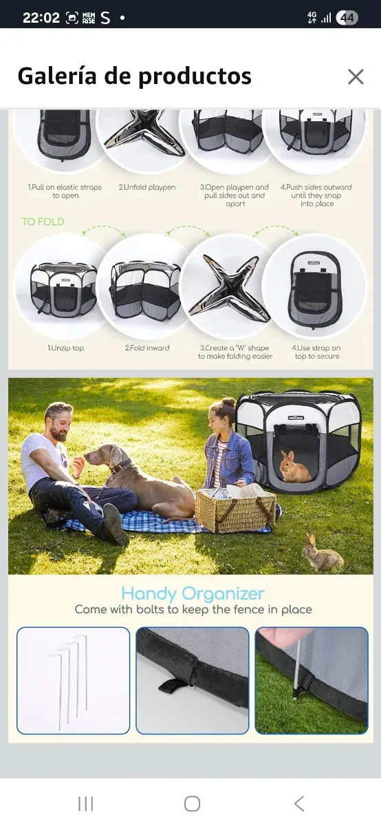 Parque Plegable Nobleza para Perros Beige/Gris