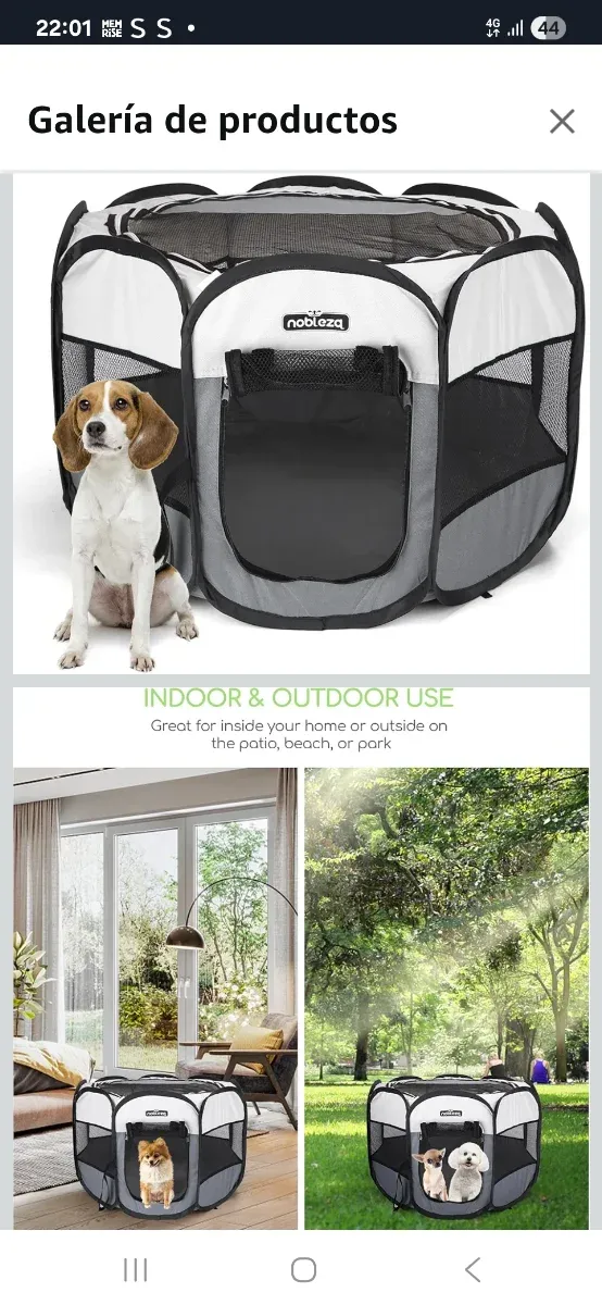 Parque Plegable Nobleza para Perros Beige/Gris