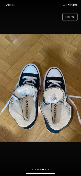 Converse negras plataforma poco usadas