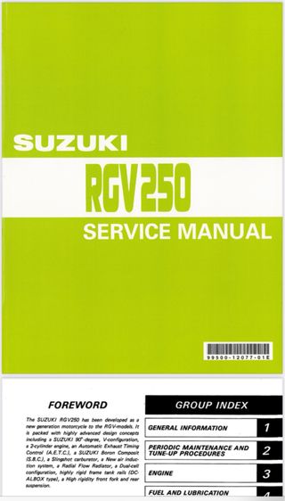 Manuale Officina Suzuki RGV 250 Inglese