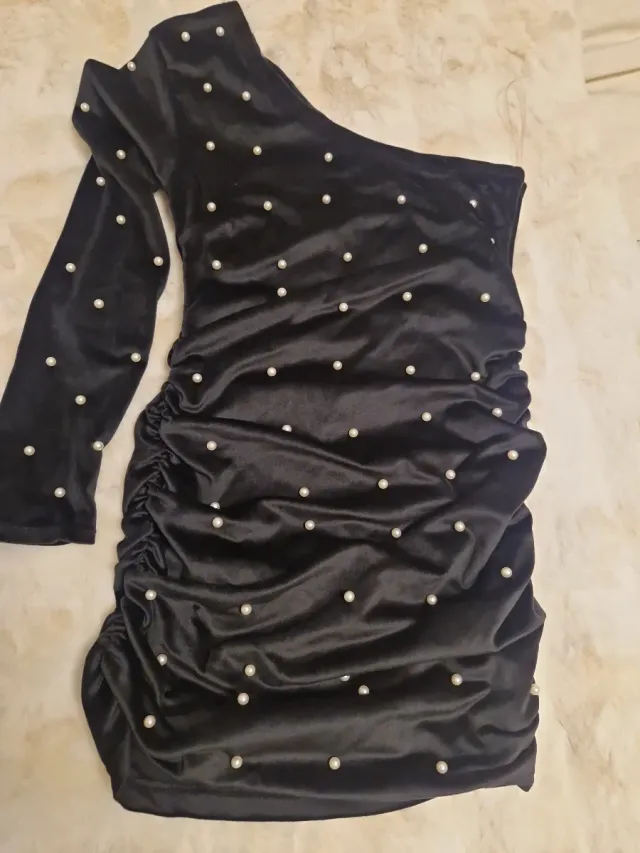 Vestido Terciopelo Fiesta Perlas