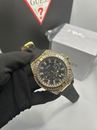 Reloj Guess Dorado y Negro con Cristales